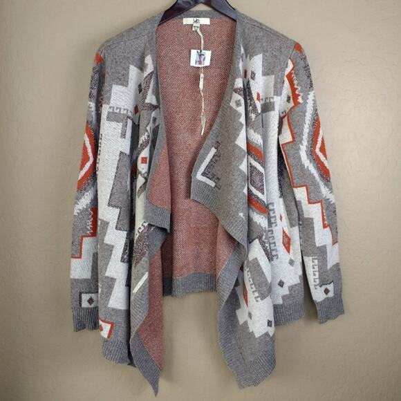 Ya Los Angeles Tribal Print Open Front Cardigan - Picture 3 of 8